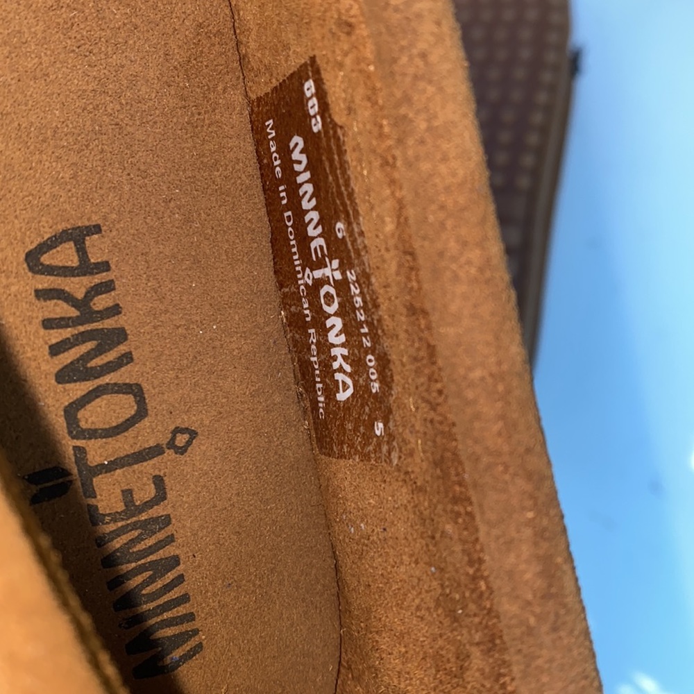 AUTH NIB MINNETONKA THUNDERBIRD MOCCASINS DUSTY BROWN - Picture 7 of 12
